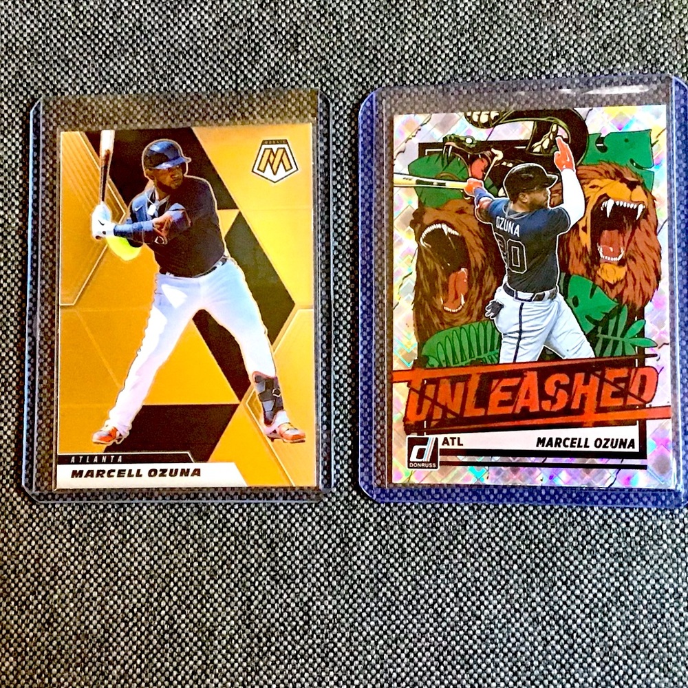 Marcell Ozuna 2021 Panini Mosaic-Panini Donruss (Rare UNLEASHED) Atlanta Braves